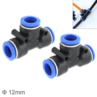 2pcssets 12mm t shaped ape plastic three way pneumatic quick connector pneumatic insertion air tube for air tool quick fitting