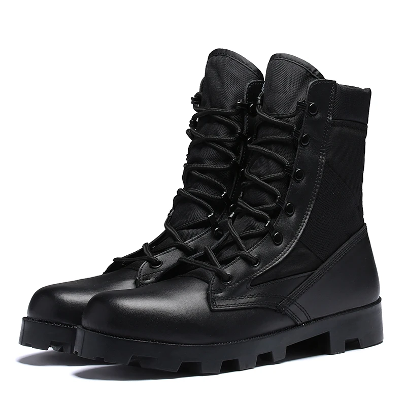 Men Tactical Military Boots Casual Shoes Security Officer Leather Swat Army Boot Motorcycle Ankle Combat Boots Militares Hombre