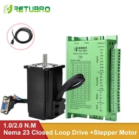 nema 23 closed loop stepper motor with stepper driver kit 1nm 2nm 143 285 7 oz in 8mm shaft 3 meter encoder cable included