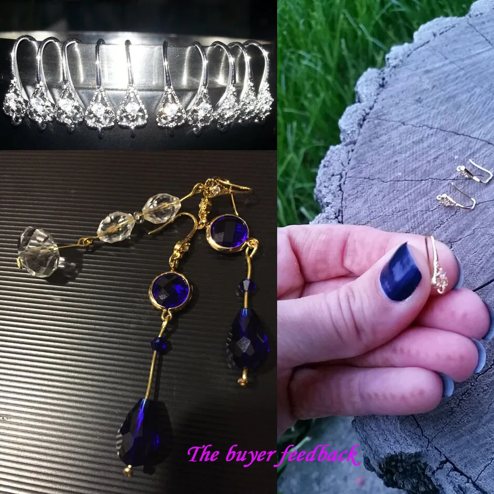 Застежки крючки для сережек из фианита 10 пар|earrings swarovski|earring findings sterling silverearring post |