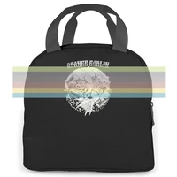 orange goblin ocus black youth round collar customized women men portable insulated lunch bag adult