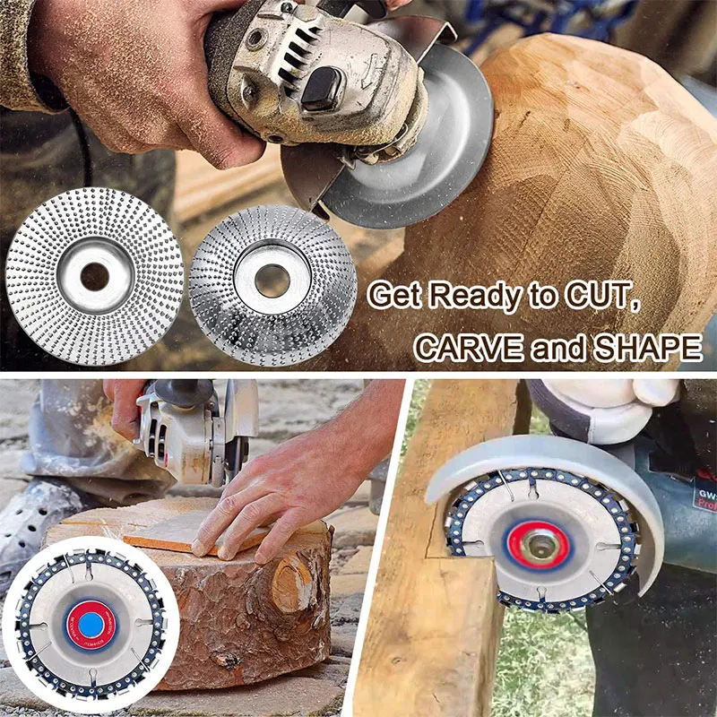 

4PCS Wood Carving Disc (4 Inch, 22 Teeth) Grinder Shaping Disc Wheel Sanding Angle Grinder for Wood Cutting