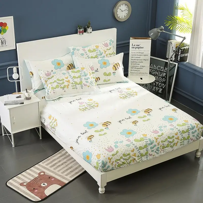 Лидер продаж натяжная простыня с цветочными птицами 100% хлопок чехол на матрас