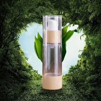 20 120ml pump bottles lotion foam friendly bamboo empty airless makeup cream skin care portable refillable cosmetics for women
