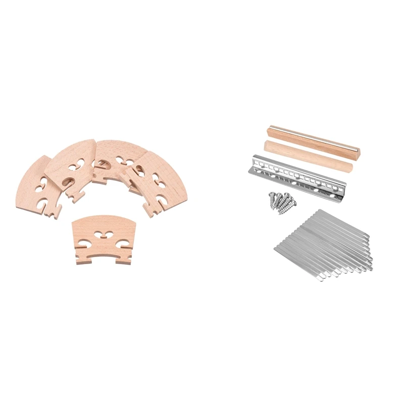 

5 шт. клен 4/4 полный Размеры скрипки мост Qin код & 1 комплект для калимба Mbira "сделай сам" 17 клавиш с игрушечное пианино мост