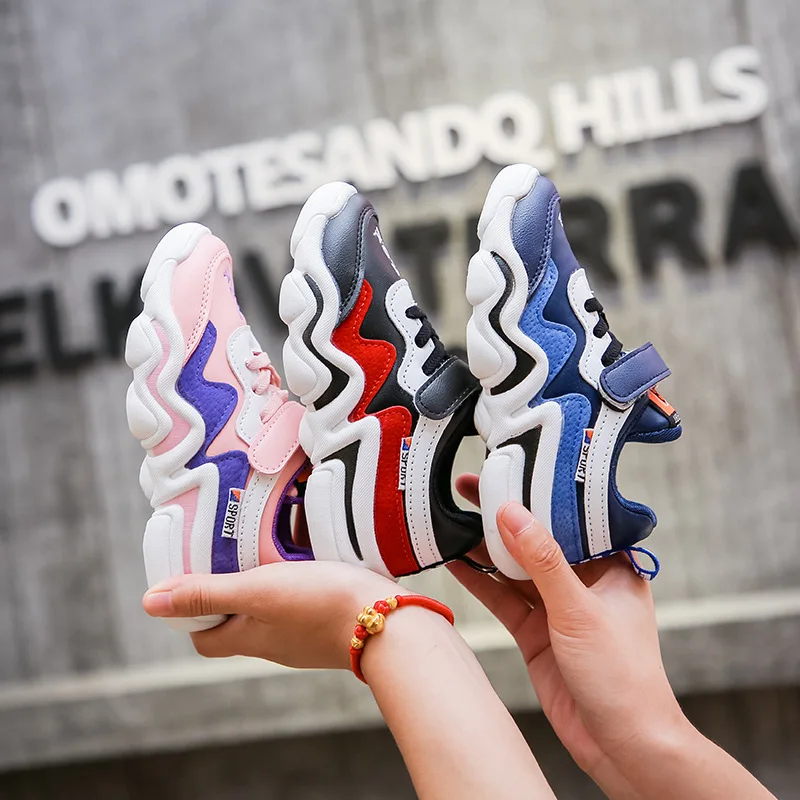 Детская кожаная спортивная обувь для девочек Новинка 2019 года корейские модели