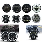 Универсальная 7-дюймовая светодиодная мотоциклетная фара, гало, ангельские глазки, светодиодная фара для Dyna sportster Jeep Wrangler Off Road lada niva 4x4