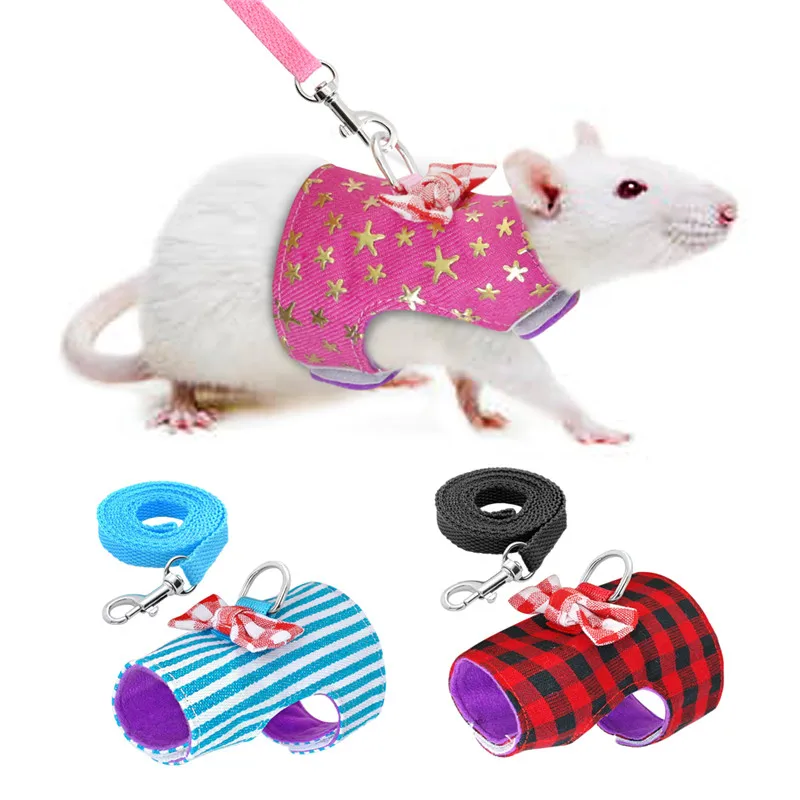 

Small Pet Rabbit Harness Vest and Leash Set For Ferret Guinea Pig Bunny Hamster Puppy Bowknot Chest Strap Harness Pet Supplies 4