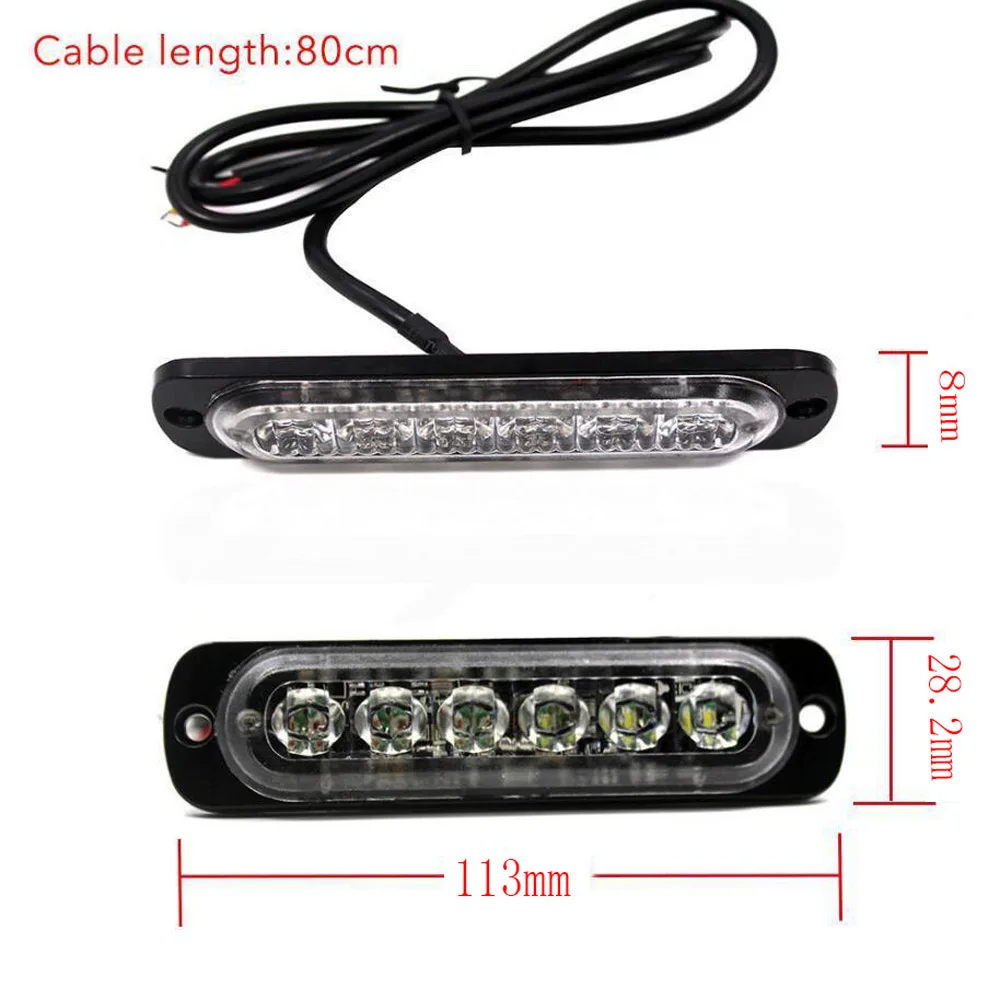6 Вт 12 24 в светодиодов боковой маркер Янтарный нижний корпус стробоскоп мигающий