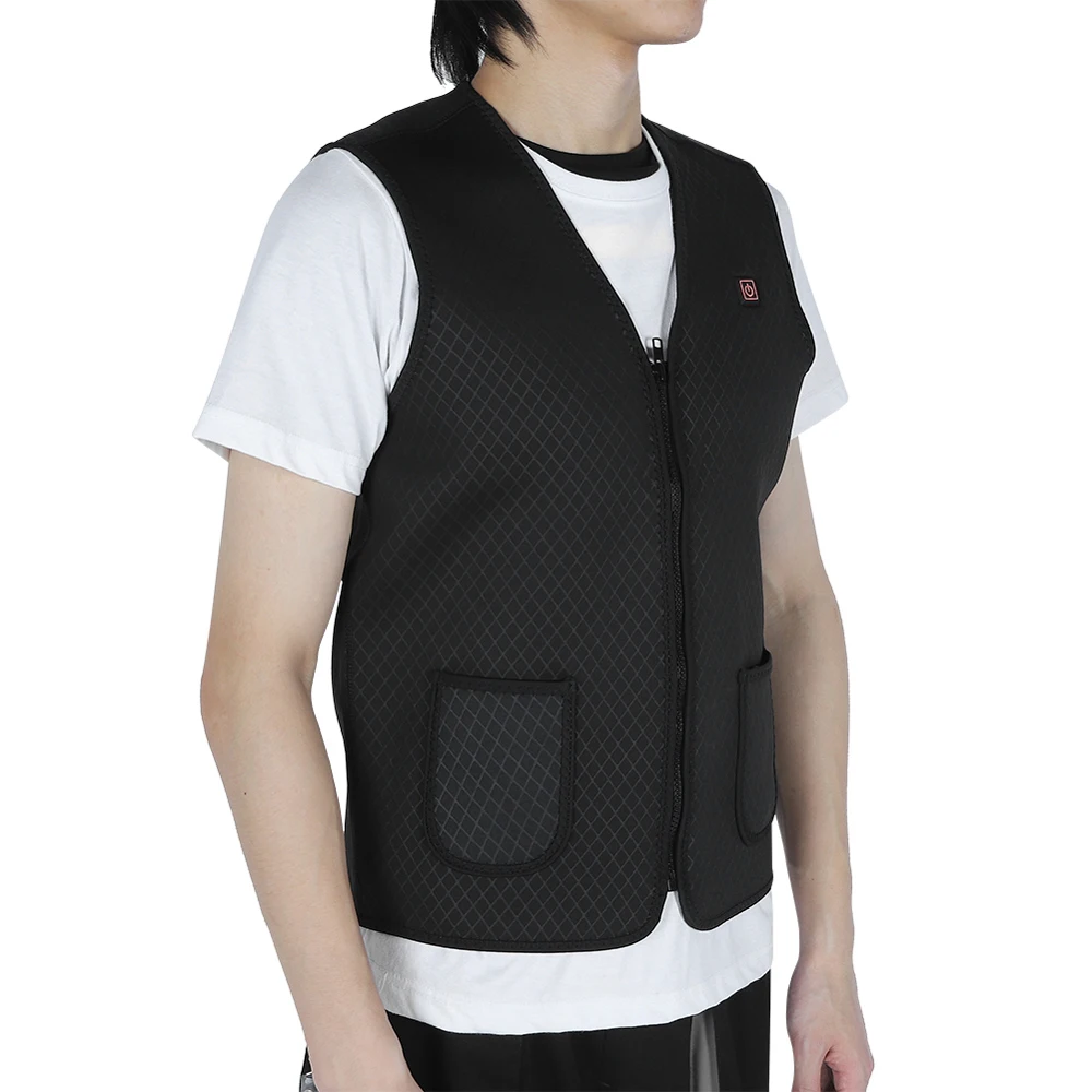 

Zippered Heated Vest for Men Women with 5 Heating Panels 3 Temperature Control Warming Heated Jacket for Outdoor Winter
