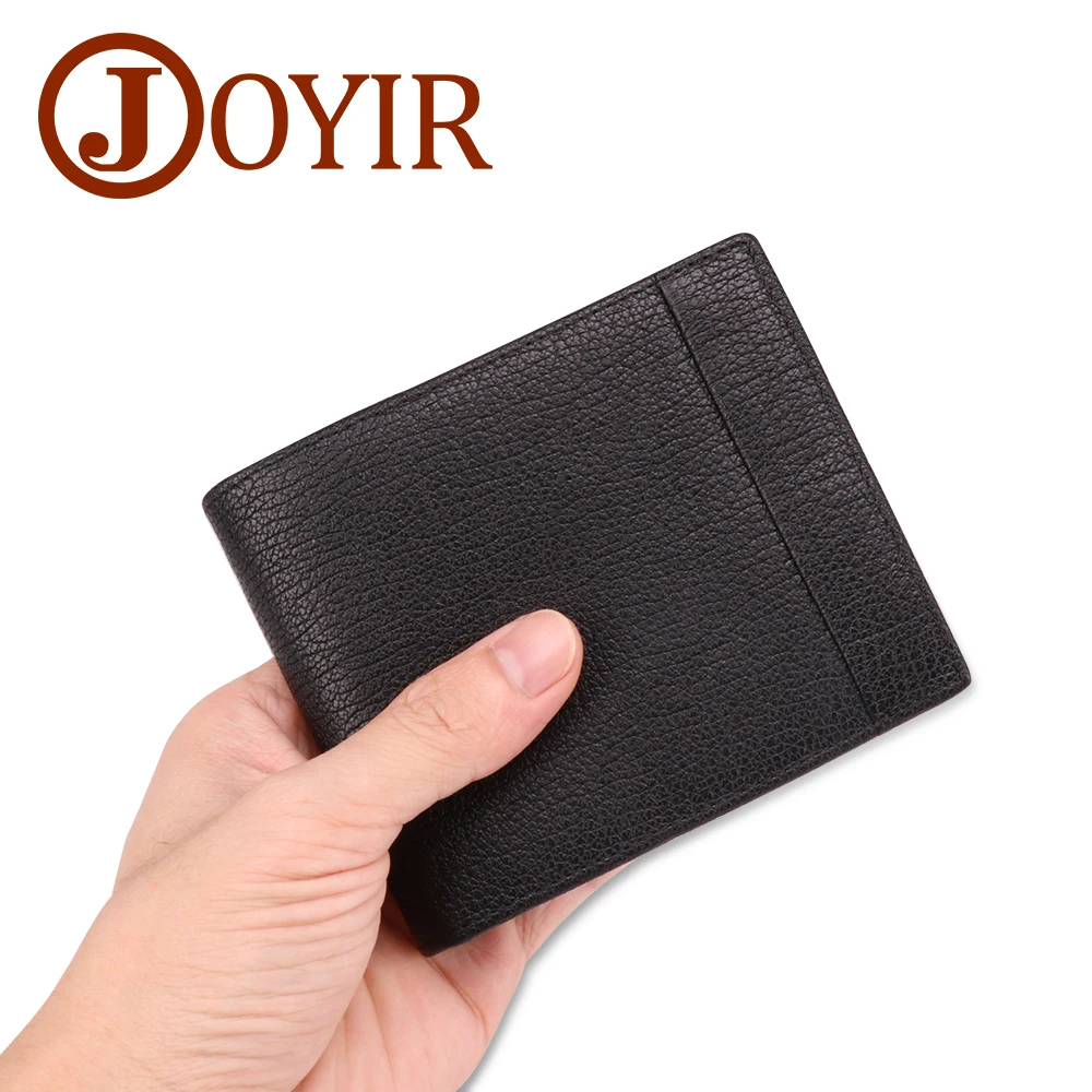 Joyir из натуральной кожи Для мужчин кошельки Винтаж короткий бумажник с карманом