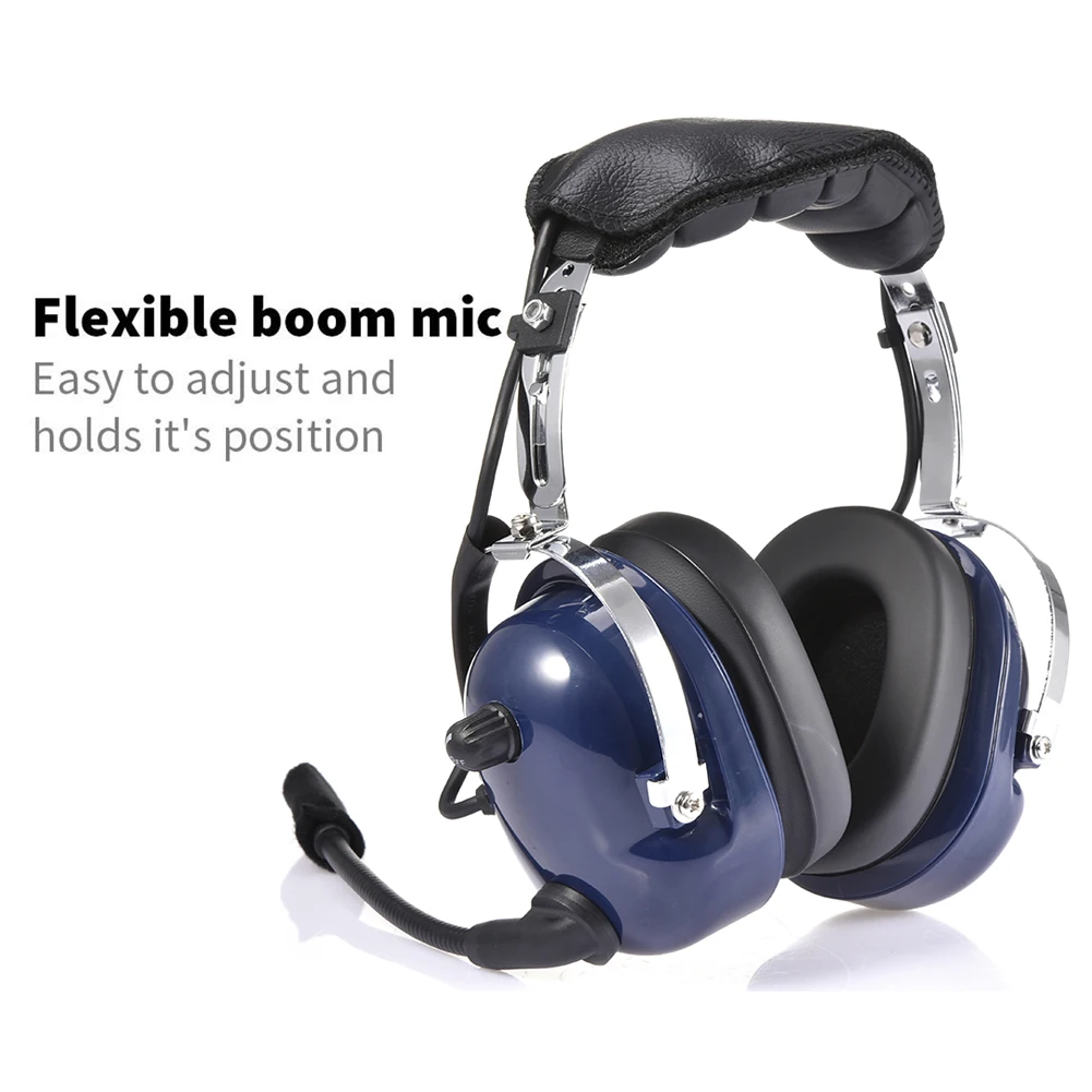 

Aviation Pilot Headset Noise Reduction GA Dual Plugs MP3 Music Input With Comfort Ear Seals