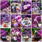 Evershine Алмазная вышивка чашка вышивка крестиком 5D DIY Алмазная мозаика сирень распродажа цветок картина стразы декор для дома