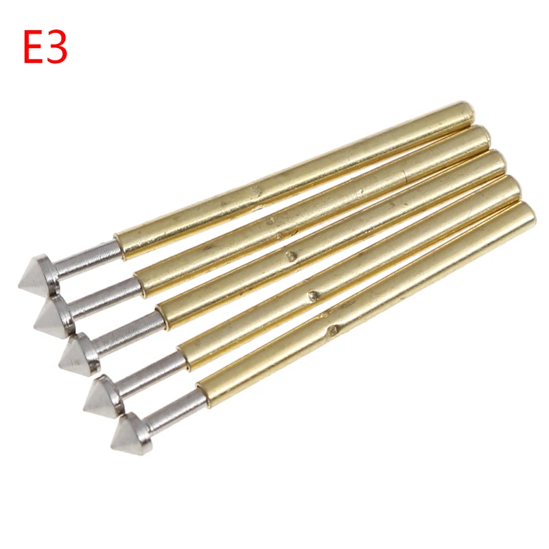 

100pcs 1.3mm Conical Head Gold Plated 1.0mm Thimble P75-E2 / P75-E3 Spring Test Probe Pogo Pin