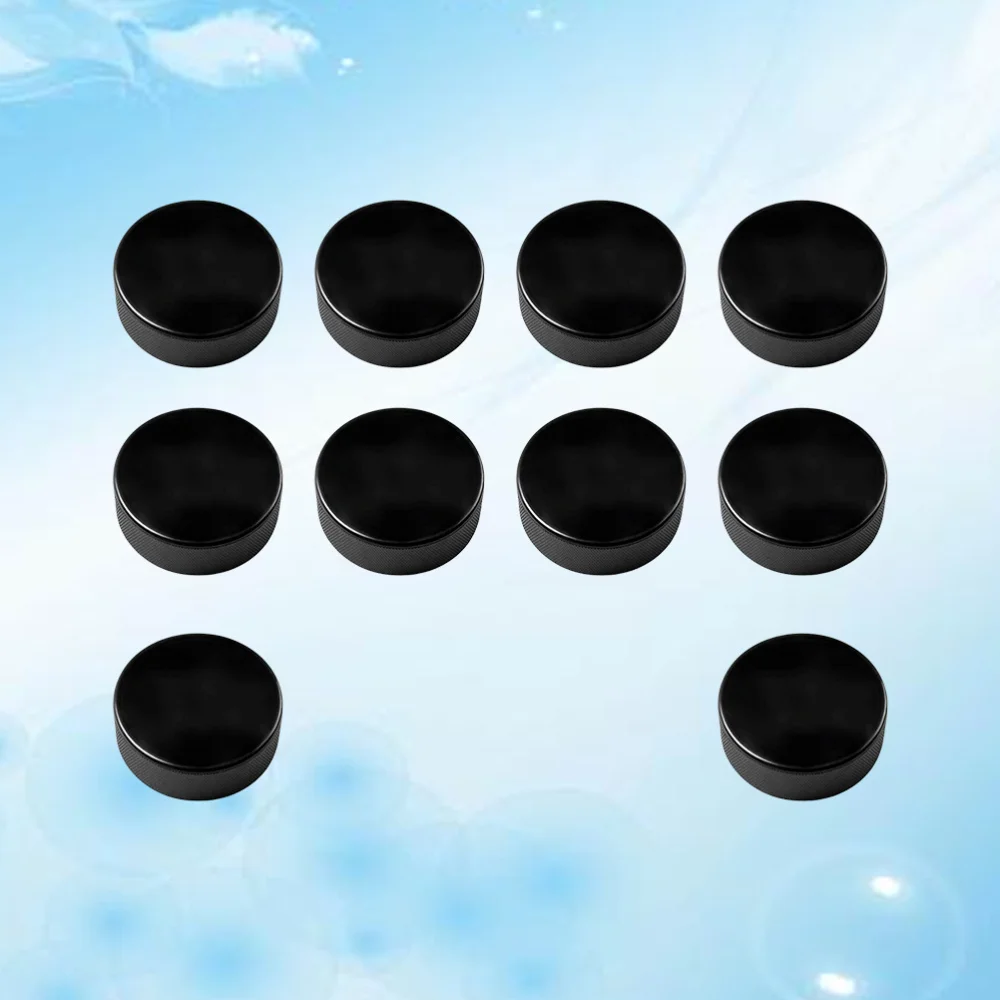 

10 Pcs Professional Rubber Ice Hockey Pucks Standard Hockey Balls Sports Supplies for Practicing Training Game (Black)