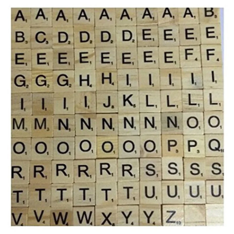 

100pcs/set Kids DIY Wooden Alphabet Crafts Educational Scrabble Letters Craft Jigsaw Puzzles Toys For Children SA885621