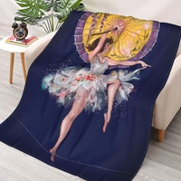 1920s tightrope walker at circus with a parasol art deco flapper throw blanket sherpa blanket cover bedding soft blankets