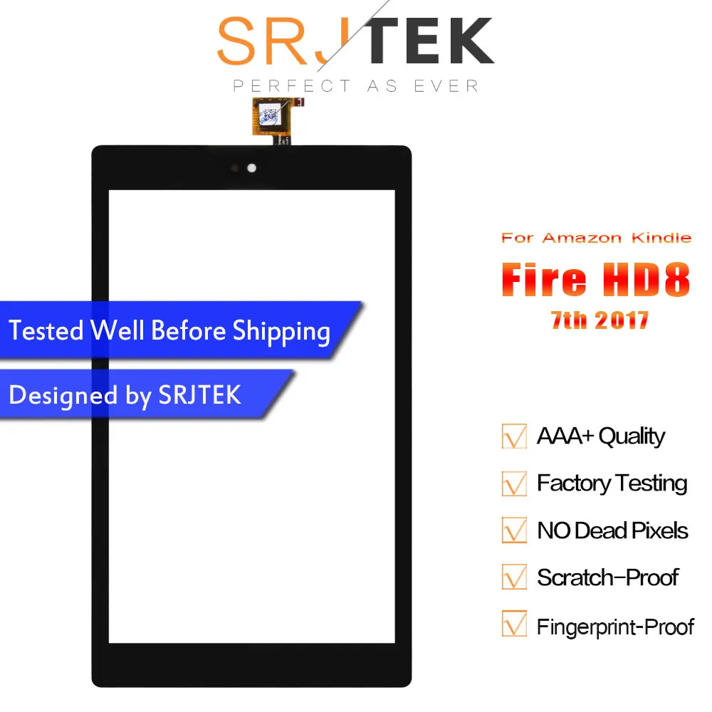 SRJTEK 8 0 ''для Amazon Kindle Fire HD8 HD 2017 7 го поколения сенсорный экран дигитайзер панель