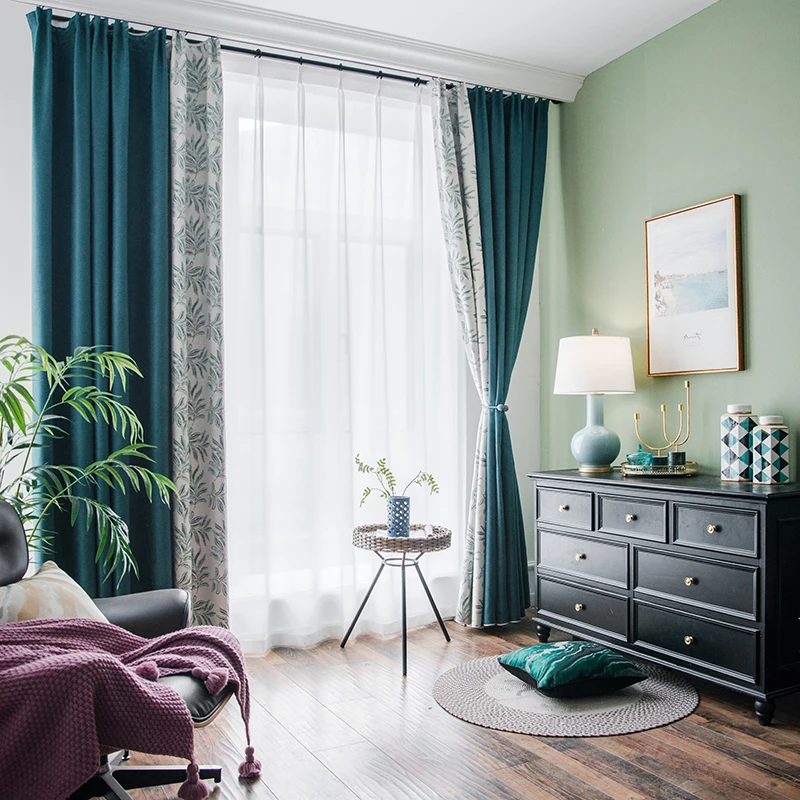 Современные затемненные занавески с принтом для гостиной спальни плотные