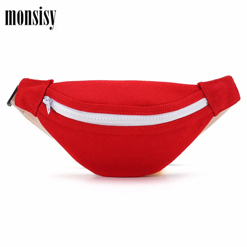 Детские холщовые поясные сумки Monsisy для мальчиков и девочек забавные детские