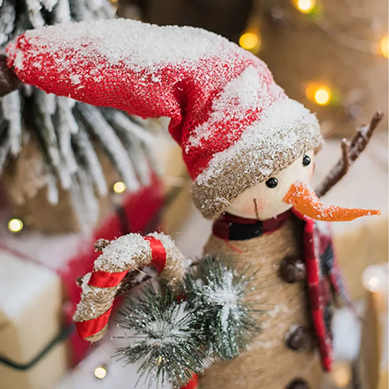 

Santa Claus Christmas Snowman Decoration Fabric Handmade Decor Crafts Rope Christmas Tree Festival Party Landscaping Decoration