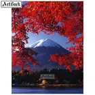 Полноразмерная 5d квадратнаякруглая алмазная живопись, горное дерево Fuji, пейзаж, алмазная вышивка японская Наклейка 3d, Алмазная мозаика из смолы