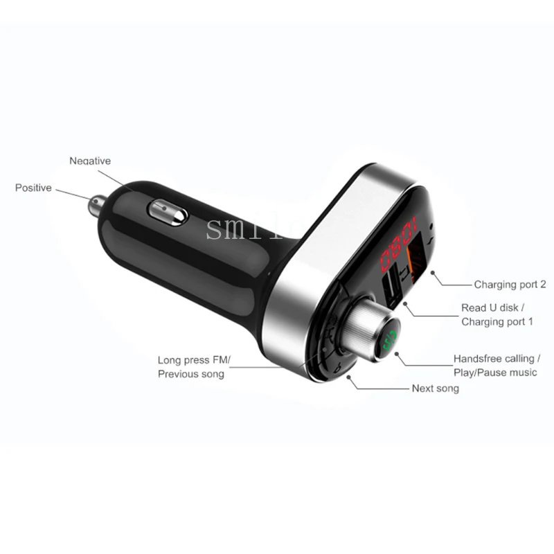 Автомобильный FM-передатчик Bluetooth 5 0 беспроводной аудиоприемник громкой связи