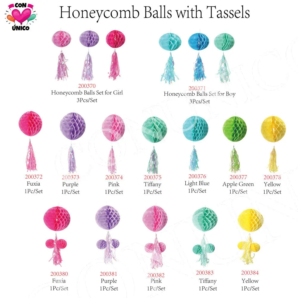 Праздничное украшение Conunico желтые подвесные сотовые шарики кисточки фонари из