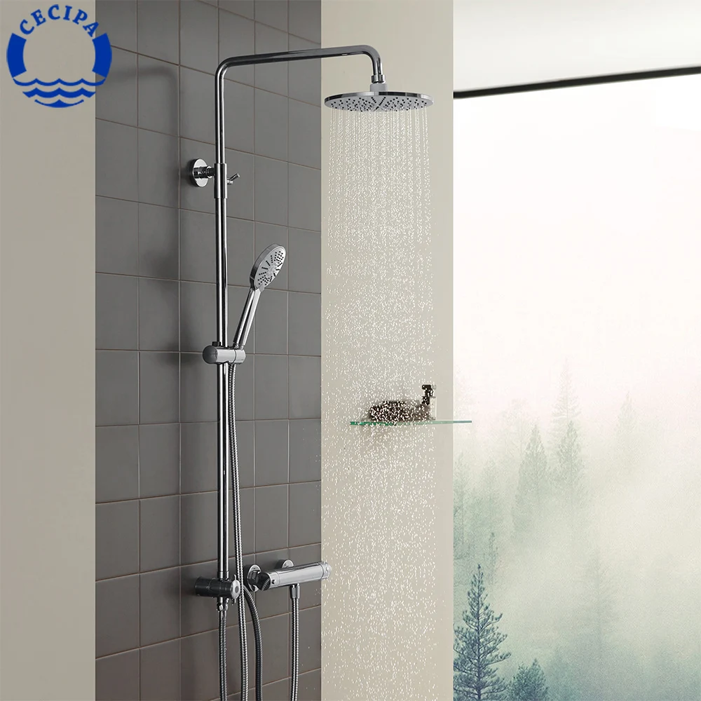 

CECIPA Shower System Faucet Dual Function Soft Connection Shower Column With Hand Shower 3 Spray Modes Without Thermostat Faucet