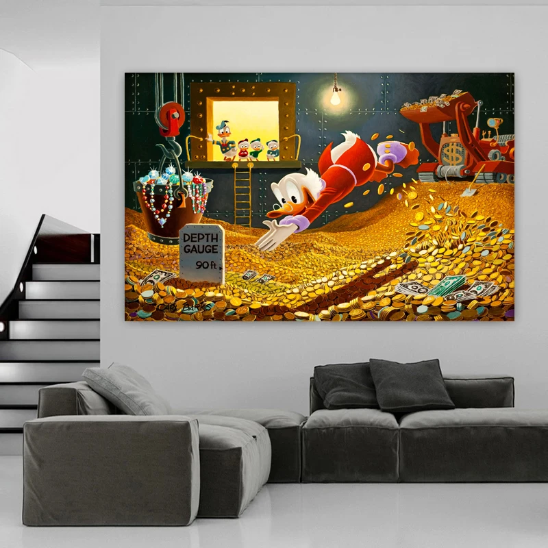 Мультяшный фильм Дональд Дак HD холст Декор для дома гостиной спальни настенная