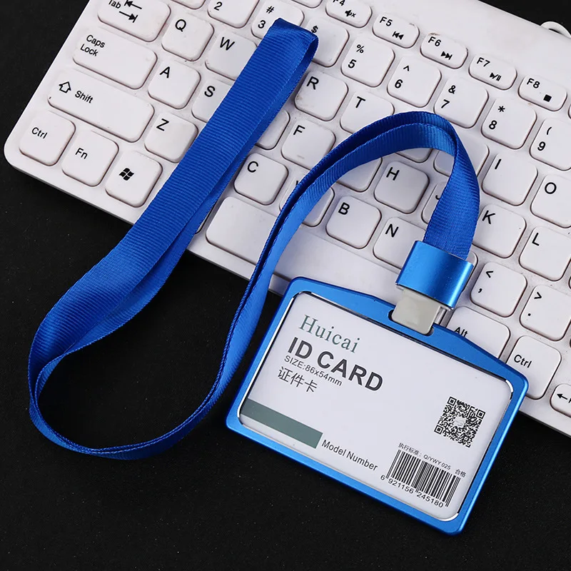 

Fashion Card Cover Women Aluminum Alloy Work Name Card Holders Business Work Card ID Badge Lanyard Holder Metal Bags Case