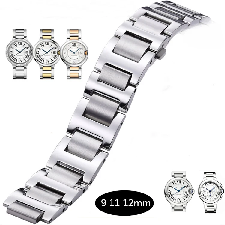 Ремешок из нержавеющей стали для наручных часов сменный Браслет с приподнятым
