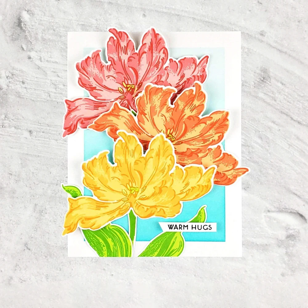 

Blooming Tulips Die Set Metal Cutting Dies & Stamps Scrapbook Dariy Decoration Stencil Embossing Template DIY Greeting Card