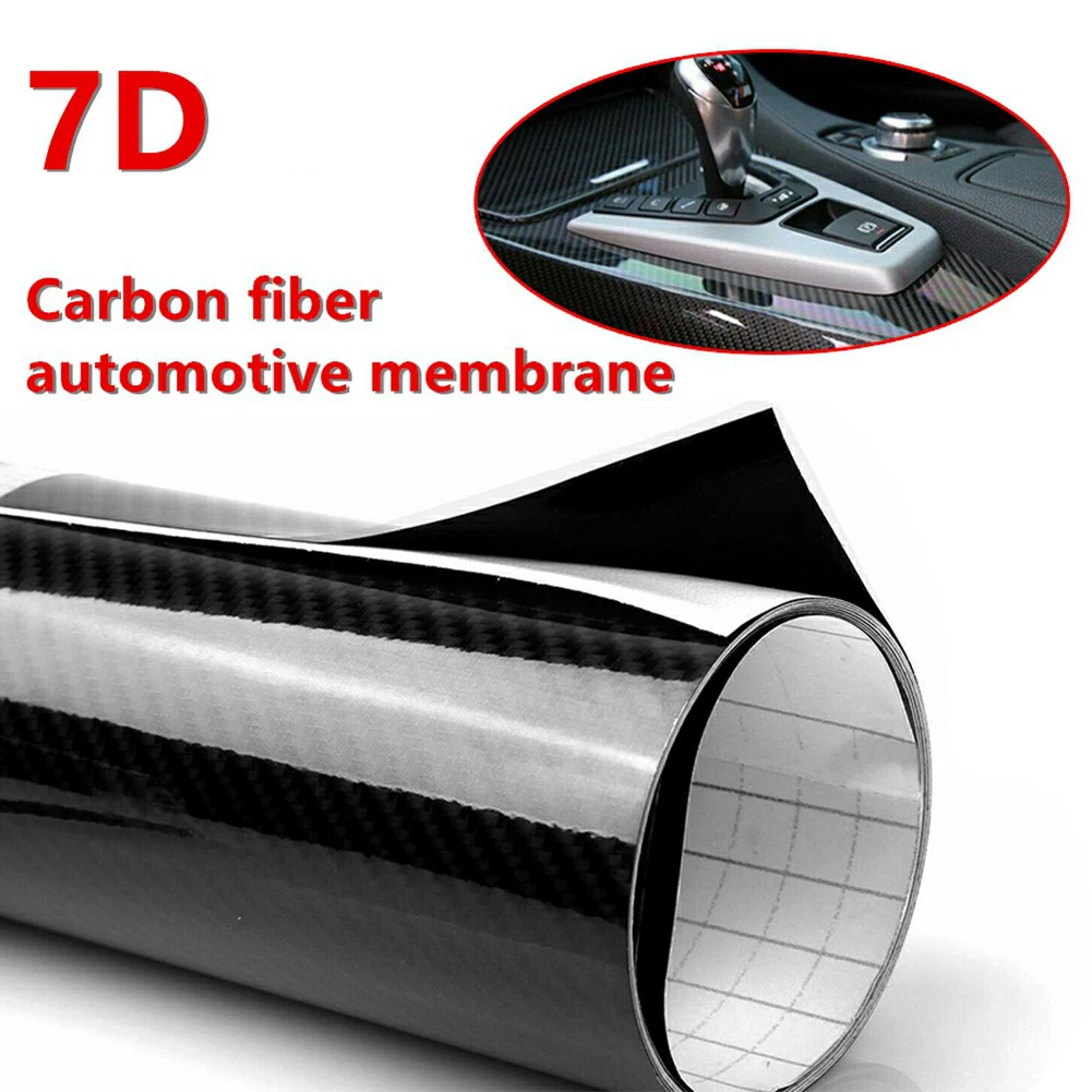 10/20cm 7D High Gloss Carbon Fiber Vinyl Wrap Anti-Wrinkle Air Release Auto Bubble wrap Self Adhesive Car Vinyl Sticker Decals