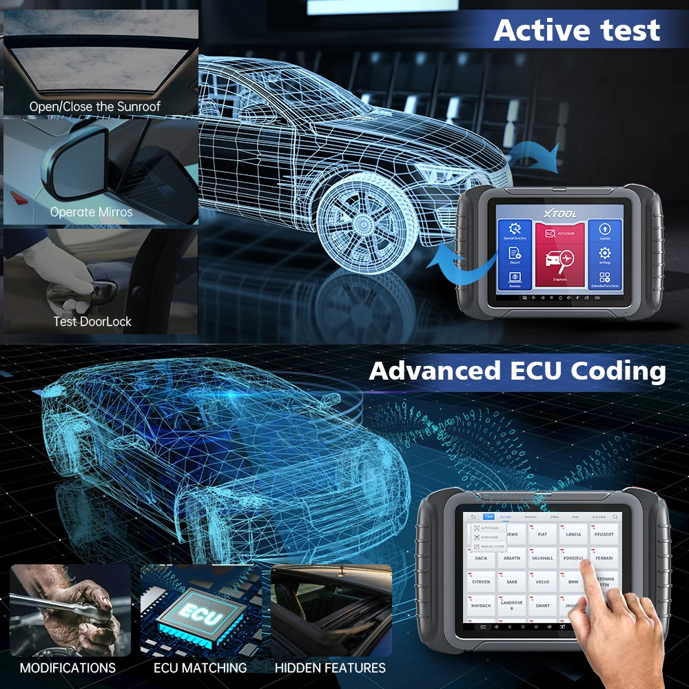 Автомобильный диагностический инструмент XTOOL D8 BT OBDII считыватель кодов ECU CAN FD 31 +
