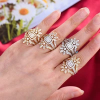 kellybola super new shiny gorgeous flowers rings romantic gray gold for women bridal wedding daily fashion aaa cz jewelry