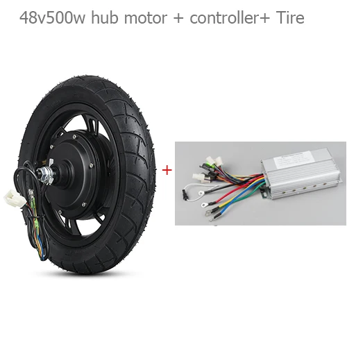 48V500W motor SET 12 дюймов BLDC ступица мотора скутера колеса 48 в 500 Вт бесщеточный не-Шестерня Мотор Ступицы 36 В 350 Вт E велосипед мотор колеса для электрического скутера Ebike - Цвет: 48V500W motor SET