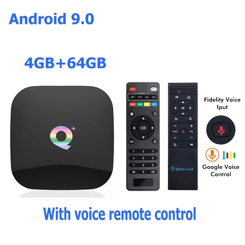 4G 64G-MT12 ТВ-бокс QPLUS Smart 6K Ultra HD 4+ 32G Android 9,0 Movie wifi Google Cast Netflix медиаплеер IP tv телеприставка qplus - Цвет: 4G 64G-MT12