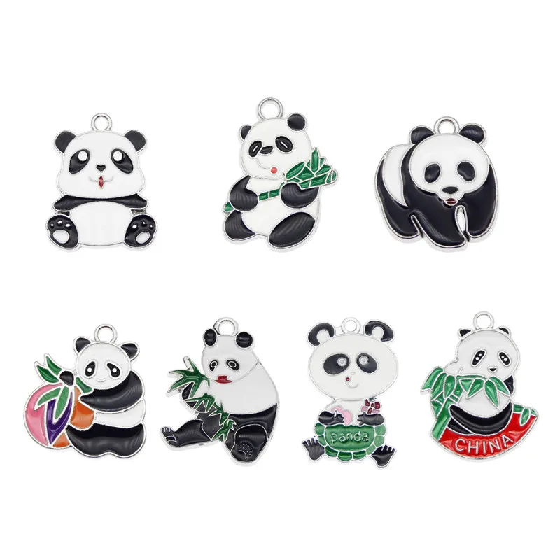 

4 шт. эмалированная панда, искусственное ожерелье, Подвески, браслет, животные, форма «сделай сам», Женские Ювелирные изделия, прекрасный под...