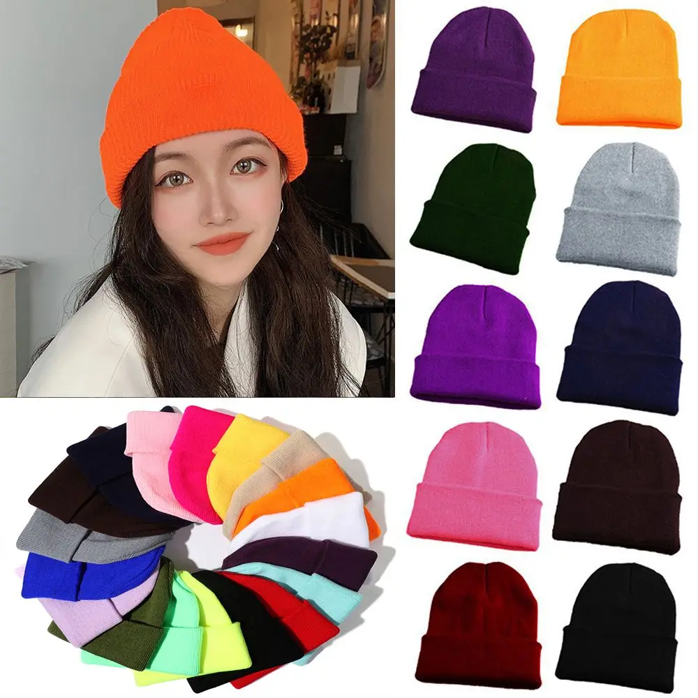 

High Quality Solid Cute Woman/Men New Knitted Beanies Winter Autumn Hats Female Beanie Caps Warmer Bonnet