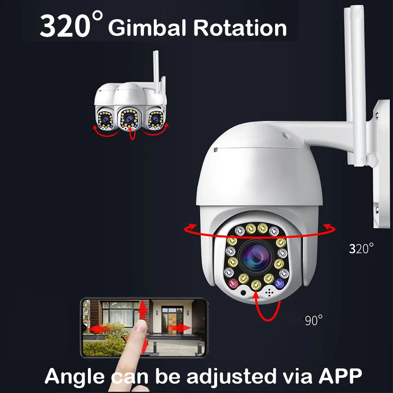 17 светодиодный открытый сигнал движения 2MP ip-камера WiFi 4X цифровой зум двойная антенна скоростная купольная камера с сиреной светильник Облачное хранилище