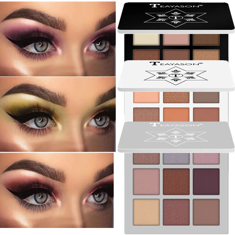 Фирменные блестящие тени для век 9 цветов модные матовые пигментированные