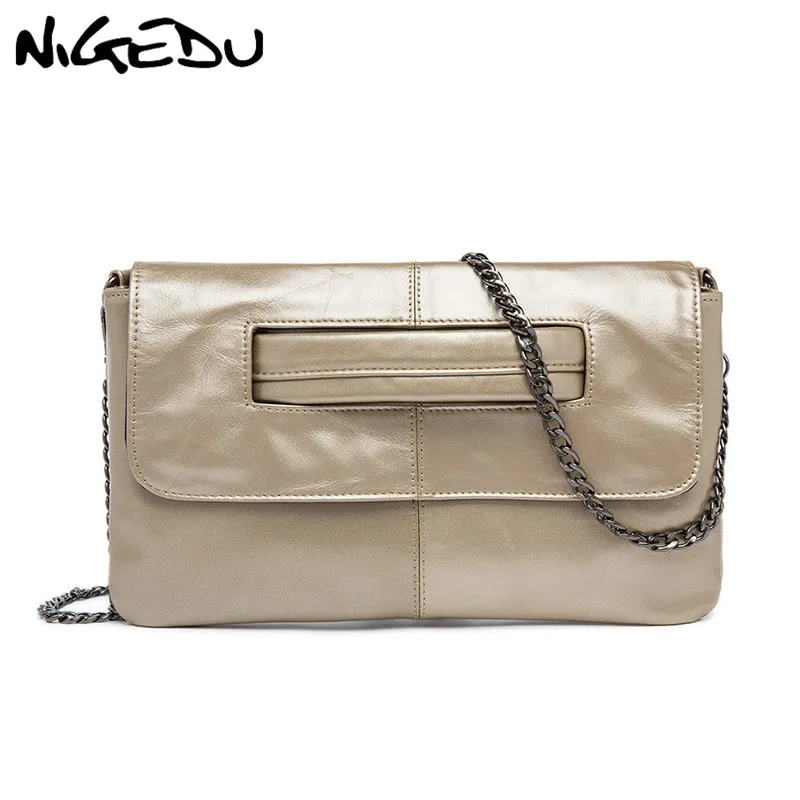 Женский клатч из натуральной кожи NIGEDU роскошная дизайнерская сумка мессенджер