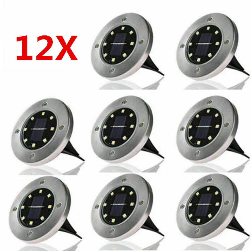 

1/2/4/8/12pcs Solar Ground Light Waterproof Christmas Decoration for Garden Pathway Deck Lights 4/20 LED Lamp Yard Driveway Lawn