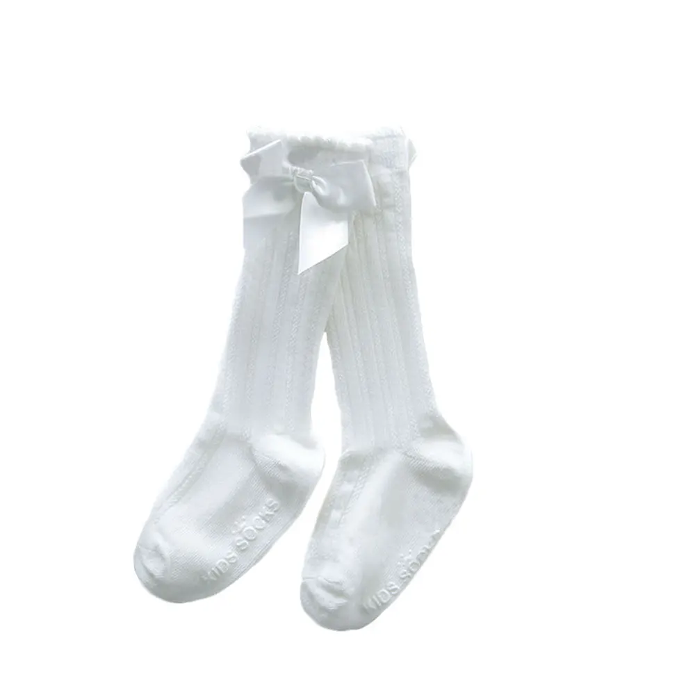 

Autumn And Winter Fashion Cute Kids Socks Toddlers Girls Big Bow Long Soft Cotton Bowknot Lace Hem Baby Socks Kids Warm Socks