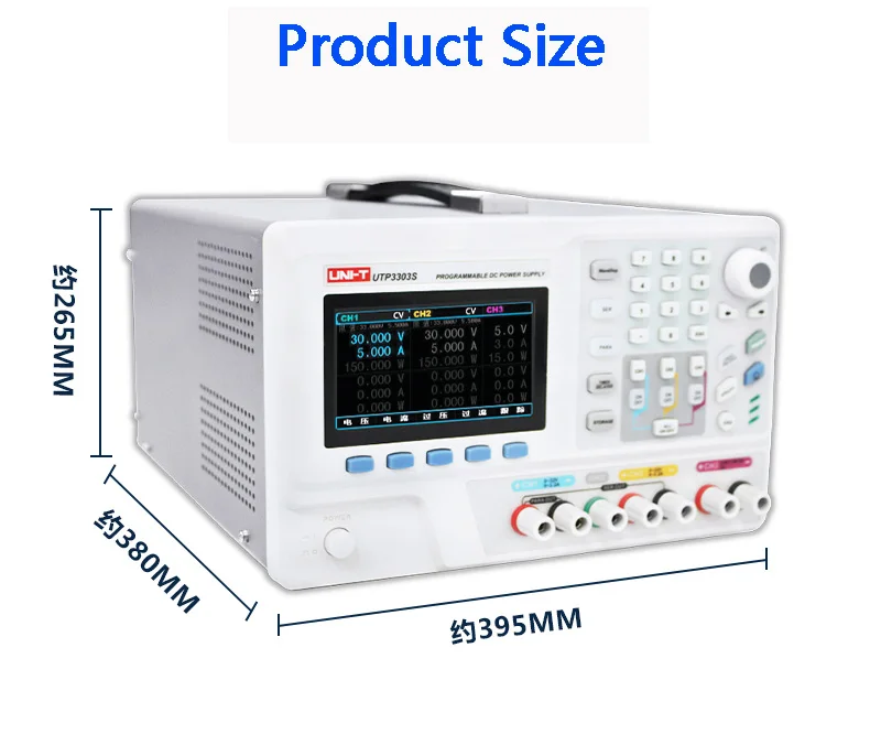 UNI-T UTP3303S/UTP3305S DC Регулируемый источник питания 4,3 дюймов TFT ЖК-дисплей перенапряжения, перегрузки по току, защита от температуры
