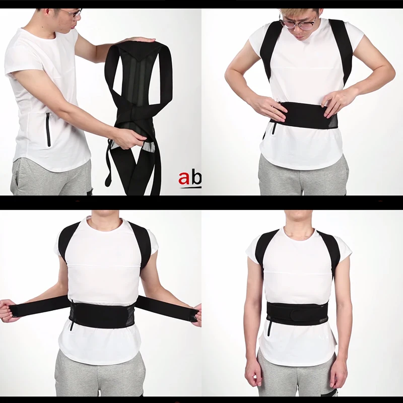 Adjustable Adult Corset Back Posture Corrector Therapy Shoulder Lumbar Brace Spine Support Belt Posture Correction For Men Women