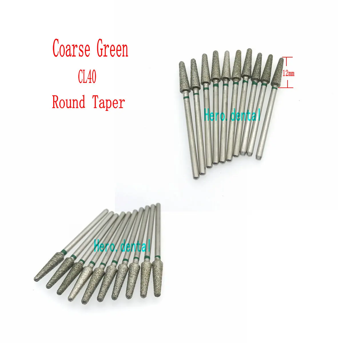 10 шт. ГРУБАЯ зеленый 2 35 мм Стоматологическая хвостовик алмазный шлифовальный бор