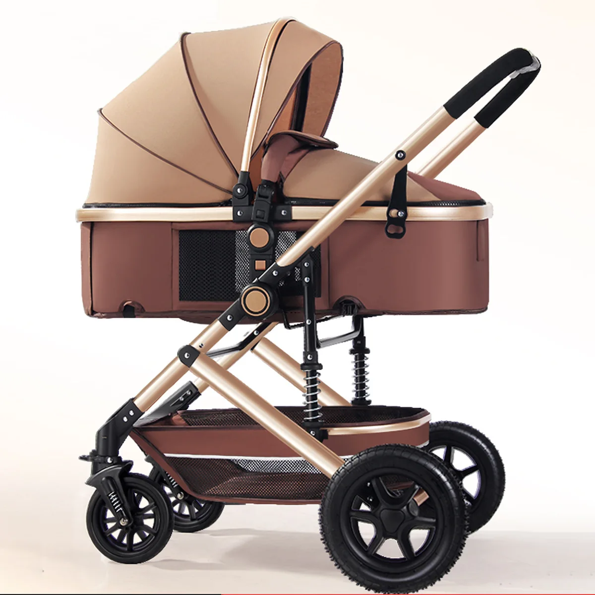 Gold frame frame 2 in 1 baby stroller lying or dampening folding light weight two-sided child four seasons free shippin