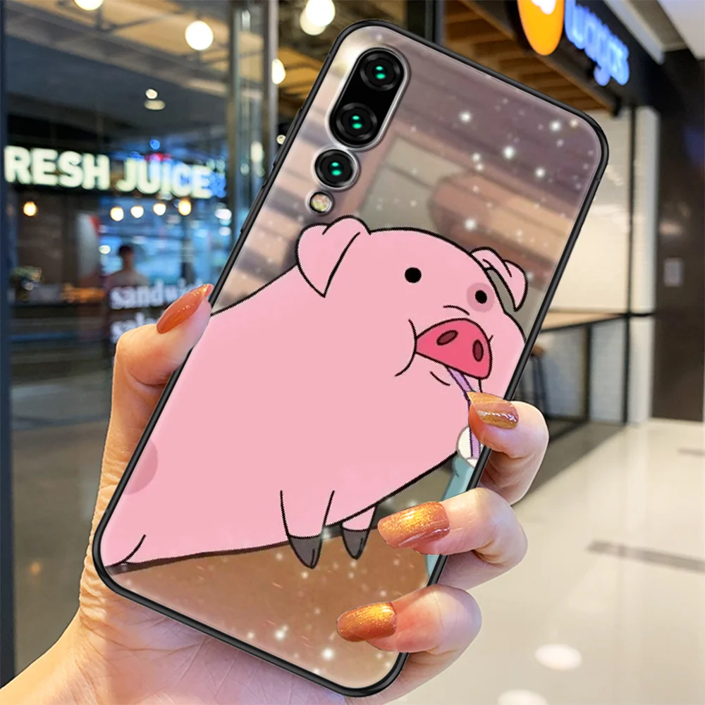 

Cute PINK Kawai Pig Phone case For Huawei Honor 6 7 8 9 10 10i 20 A C X Lite Pro Play black art shell trend bumper painting